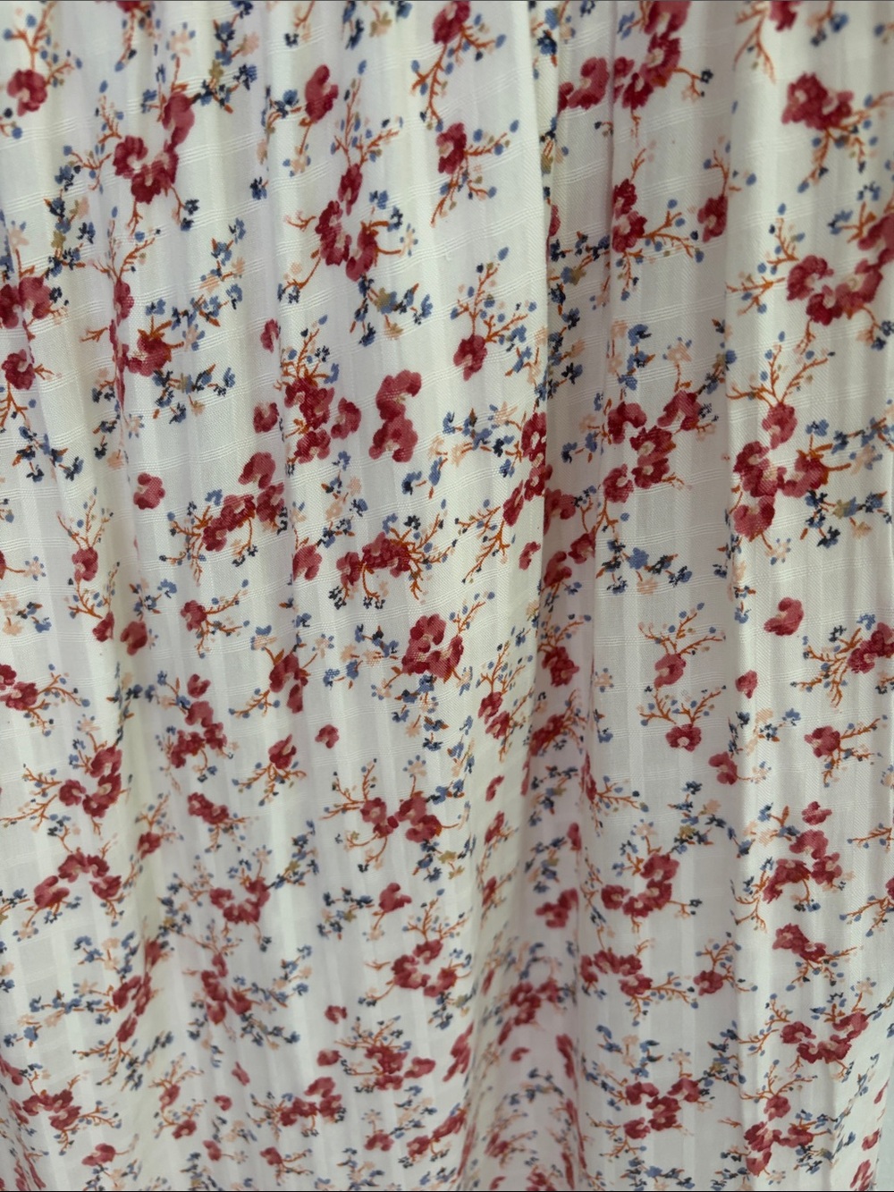 Old Navy Cream slip on Midi Skirt with Red Floral Print women’s large - Picture 5 of 7
